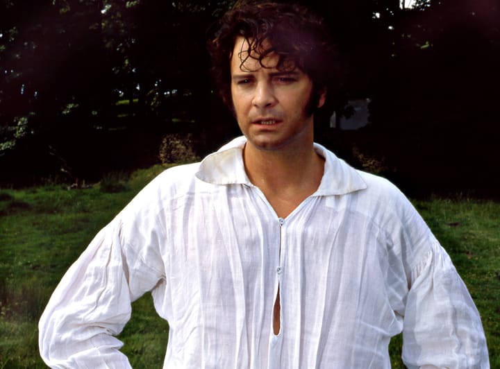 Colin Firth as Mr Darcy in the 1995 Pride and Prejudice adaptation. Wet.